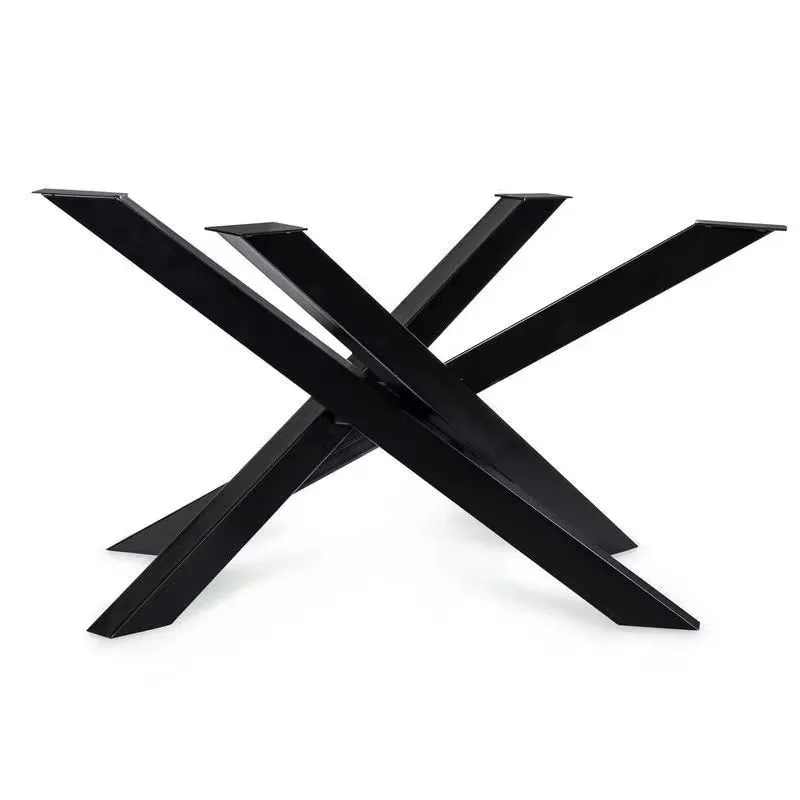 Modern Stylish Custom Metal Table Cross Frame Spider Legs Rectangle Chrome Conference Dining Table Furniture Spider Legs