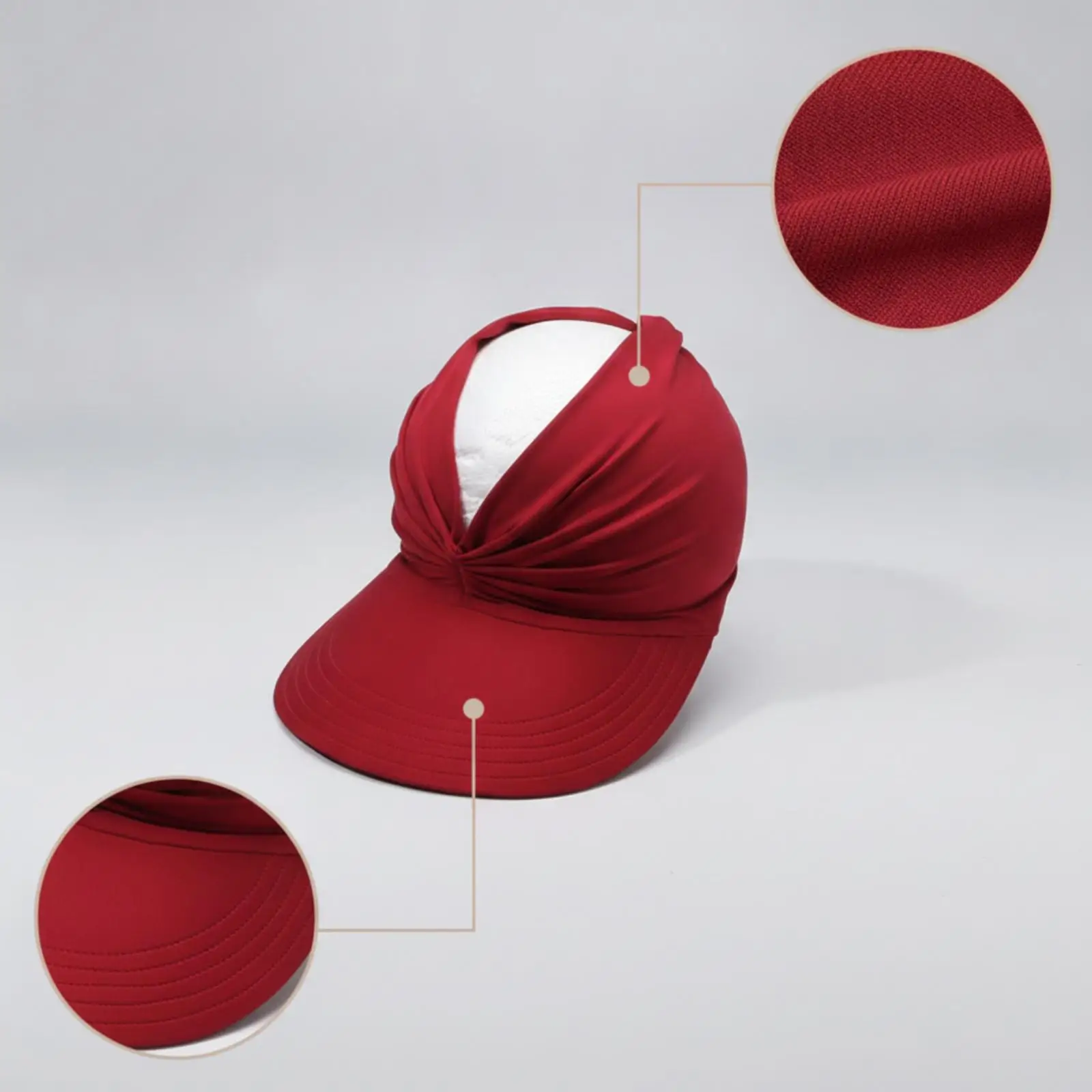 Open Top Visor Hat Protection Open Open Crown Hat Wide Brim Visor UPF 50+ Cap Breathable for Women, Beach, Travel