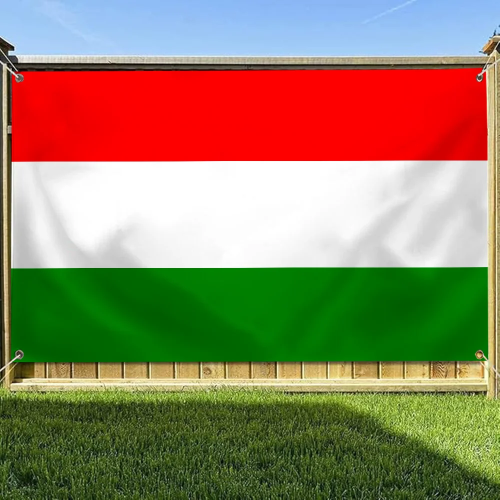 Outdoor Decorations Four Hole Single Sided Flag Polyester Decor Room Aesthetic Decorative Flags and Banners Hungary Funny Garden