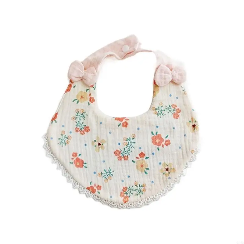 

Q22D Baby Cloth with Flower Pattern Baby Bandana Drools Cloth Cotton for Unisex Boy Girl