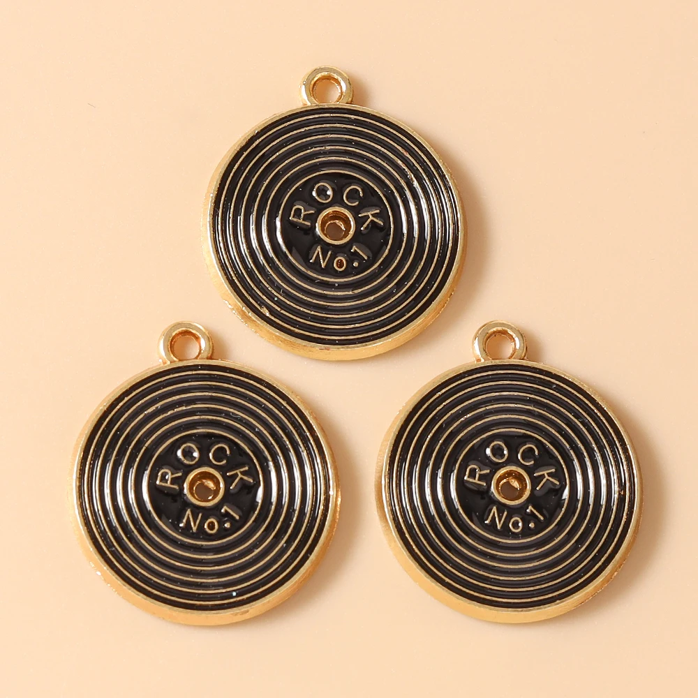 Leslie 10 Stück Emaille-Anhänger mit Motiven von Musik, Radio, Grammophon und Kassetten für die Schmuckherstellung, Anhänger, Halsketten, Ohrringe, DIY-Handarbeiten – Detail 15