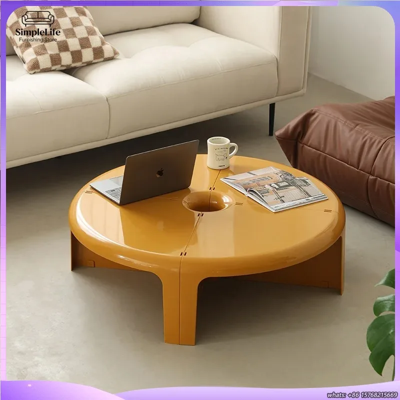 

Nordic Style Round Coffee Table Modern Minimalist Living Room Furniture Small Space Friendly Split Design Modular Side Table