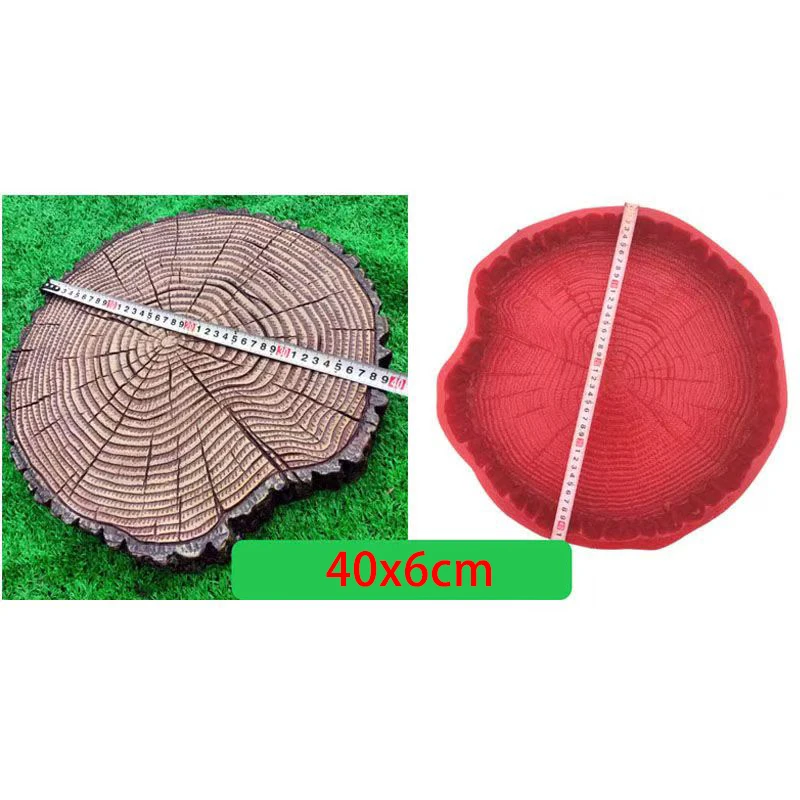 Tree Stump Stepping Stone Mold Cement Imitation Garden Paving Park Old Grinding Room Home Decoration 40x6cm