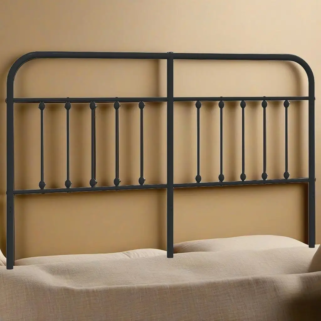Modern Black 180cm Metal Headboard - Stylish Bed Frame Accent