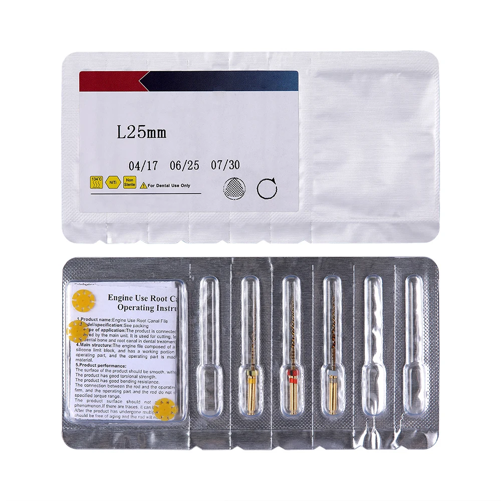 AZDENT-limas de Canal radicular endodóntico, accesorio Dental de 25mm, para dar forma y limpiar el sistema de Canal radicular