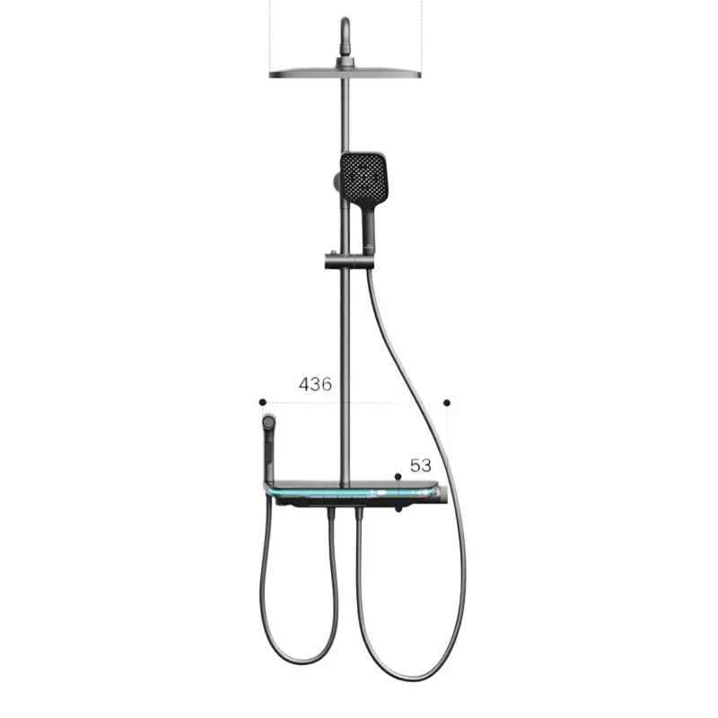 

*Shower set Four-function digital shower, bathroom gun gray household surface shower set
