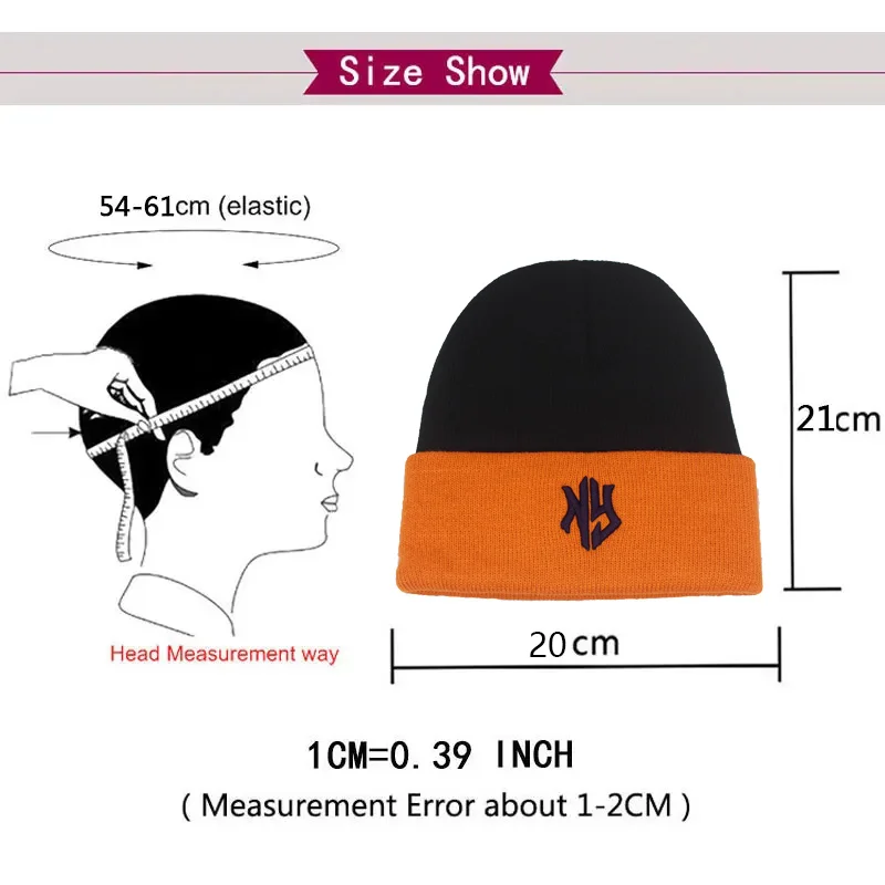 Skullies Beanies Frauen Winter Hüte Für Männer Frauen Beanie Hut NY Beany Herbst männer Gestrickte Hut Kappe Homme Schädel Gorro motorhaube Kappen – Detail 1