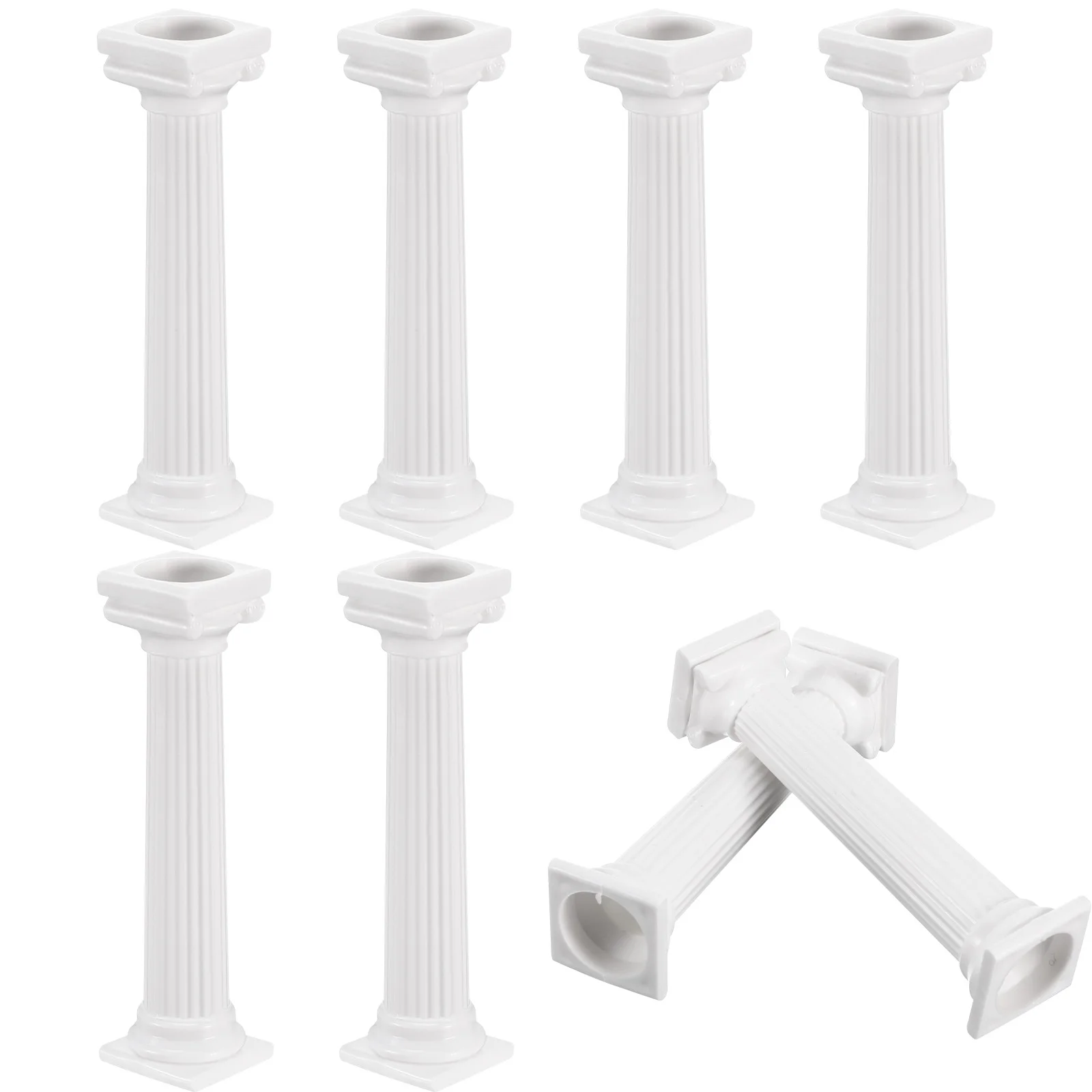 

8 pcs Roman Column Supports Plastic Cake Display Stands For Wedding Birthday Party Dessert Table Decor Cake Holder Rods