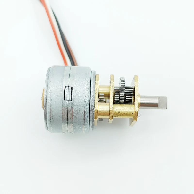 

Mini 15mm Stepping Gear Motor 5V 2 Phase 4 Wire 3mm D Shaft Full Metal Gearbox DIY Smart Robot