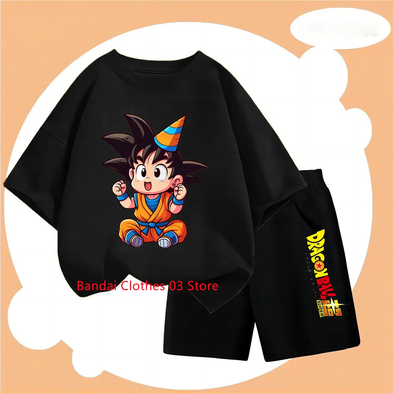 

Dragon Ball T-shirt+Pants For Kids Birthday present Suits harajuku Baby Boys Goku Shorts Sleeve Two piece sets children Clothes