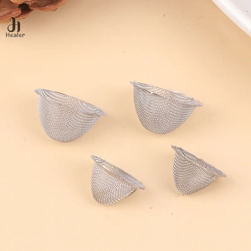 10Pcs Tobacco Pipe Metal Filter Ball Stainless Steel Screen Pipes Tube Cap Filter Mesh Household Tobacco Accessories