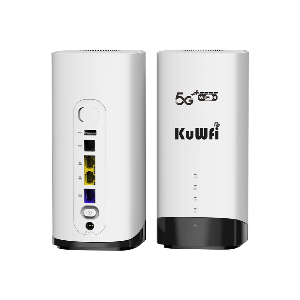 Neueste KuWFi 4,6 Gbit/s NSA/SA Wifi signal Dual Band Wifi6 Router Wifi 5g RJ11port 5g Sim Cpe Router für den Innenbereich