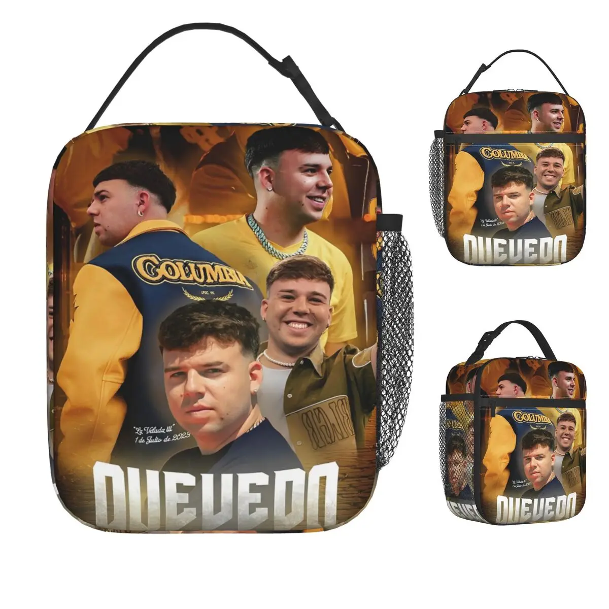 

Rapper Quevedo Spanish Singer Lunch Bag Portable Lunch Box Picnic Print Cooler Bag Funny Oxford Thermal Tote Handbags