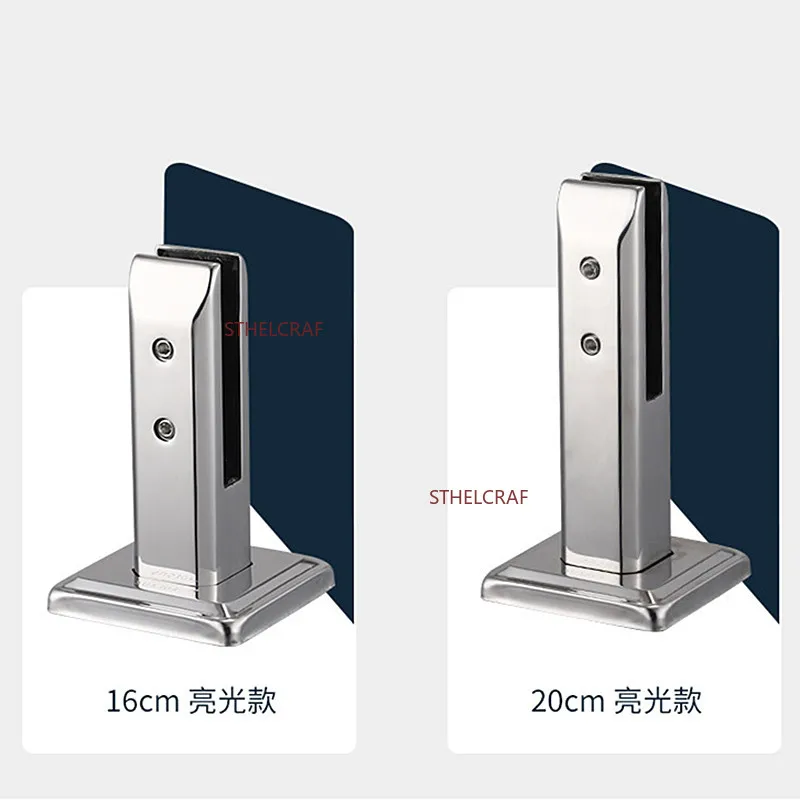 Stainless Steel Glass Clamp Square Base Glass Railing Bracket for Pool Fence Balcony Stair Handrail Glass Panel Fixing Hardware
