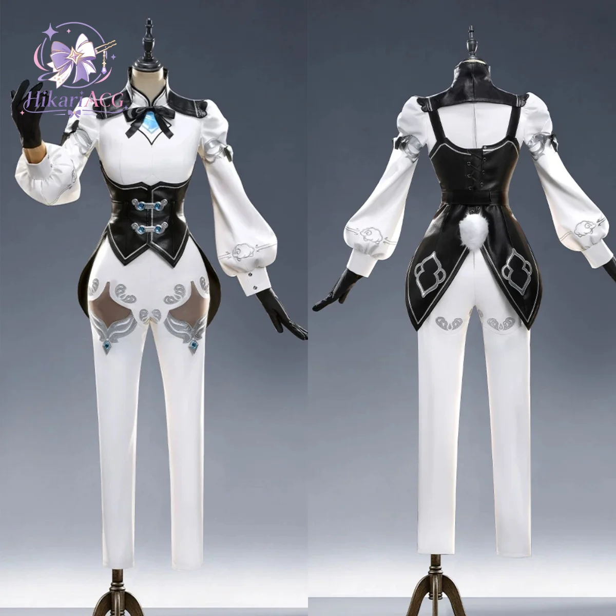 Anime Game Outfit:Overwatch Mei-Ling Zhou Wool Wolfskin Cosplay Costume Hot Character Full Set For Halloween Carnival