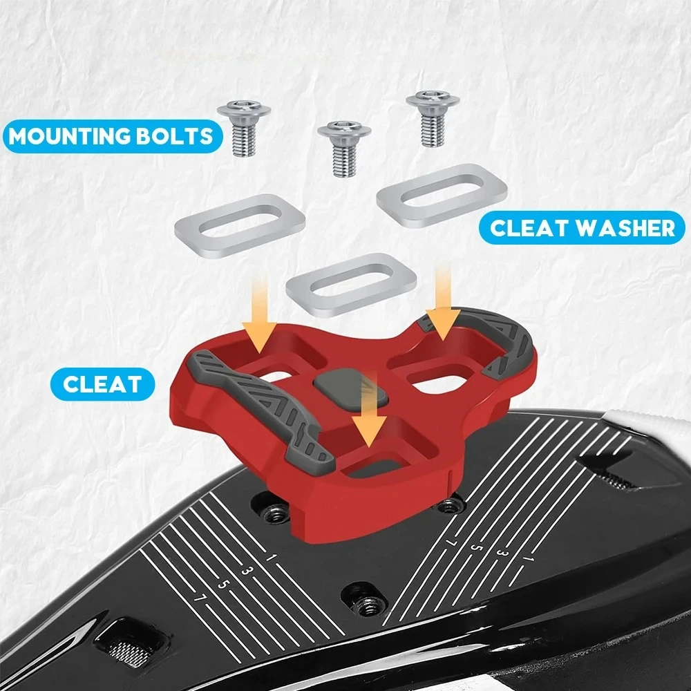Bike Cleats Compatible with Look KEO Cleats for Indoor Peloton Outdoor Cycling Road & Bicycle Clipless Spinning Cycle Shoes