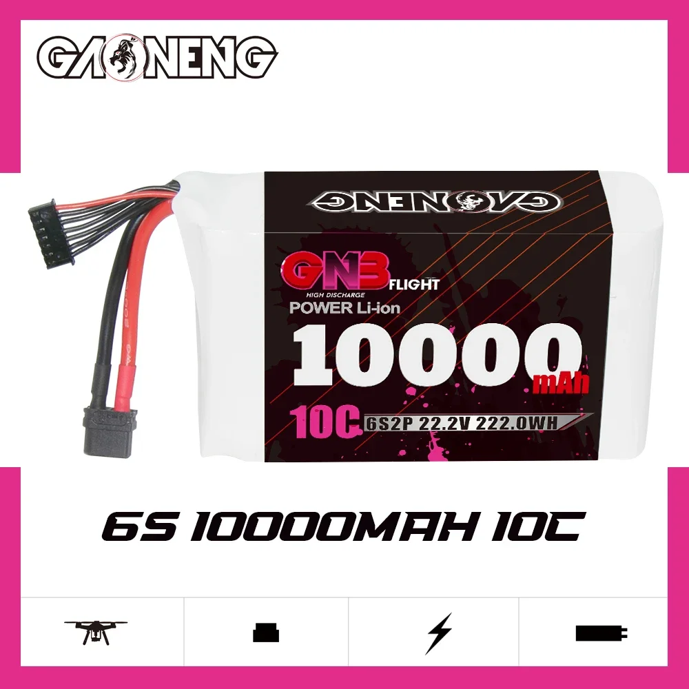 GAONENG GNB 10000mAh 6S 10C 20C 22.2V XT60 21700 Li-ion Battery RC Battery Pack for RC Boat Cars Drone