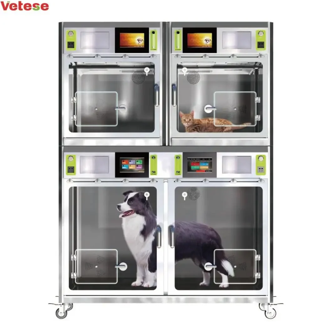 Pet medical equipment Full Function stainless steel ICU veterinary pet incubator oxygen cage for sale