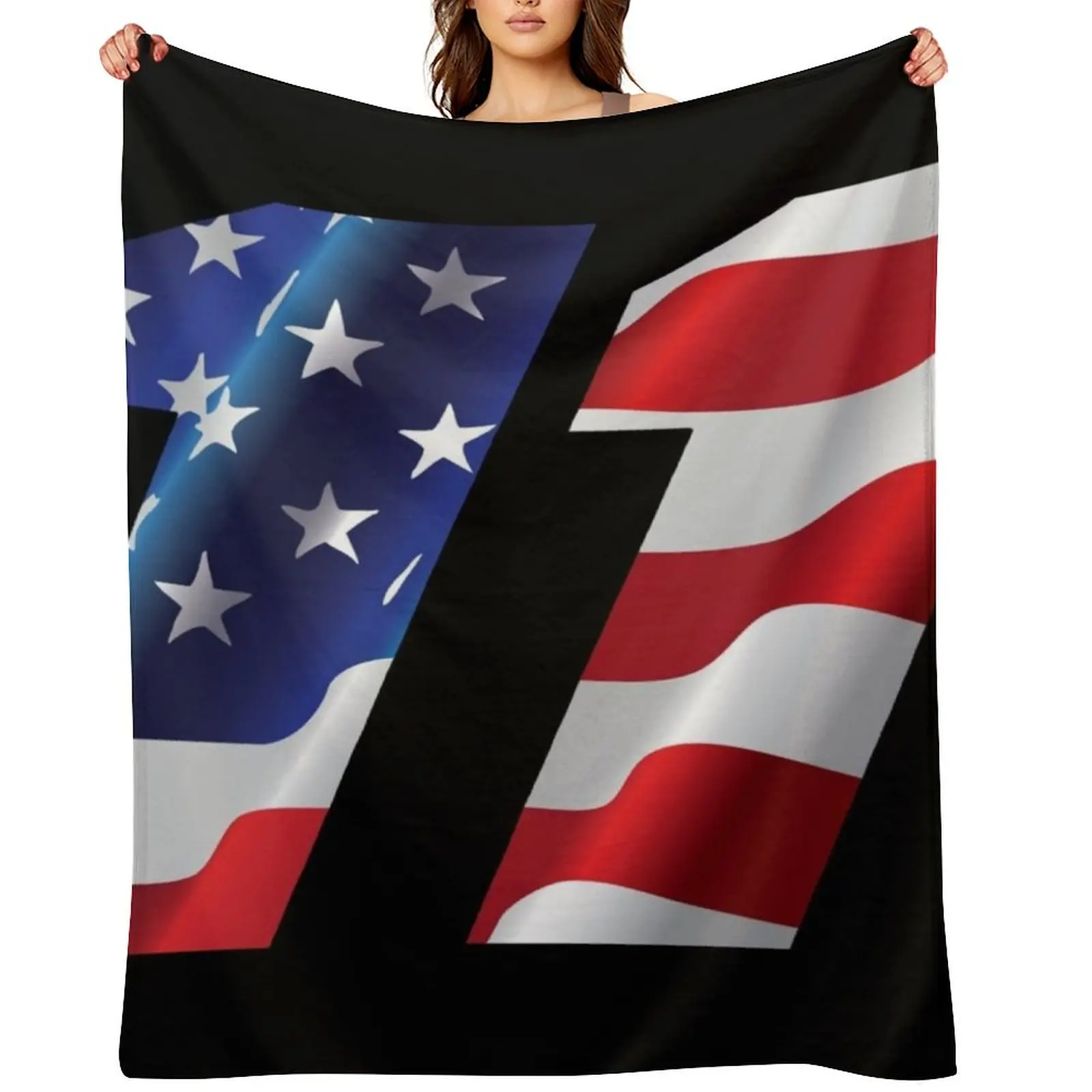 

Denny Hamlin USA 11 Throw Blanket For Sofa Thin Camping Picnic Flannel Blankets