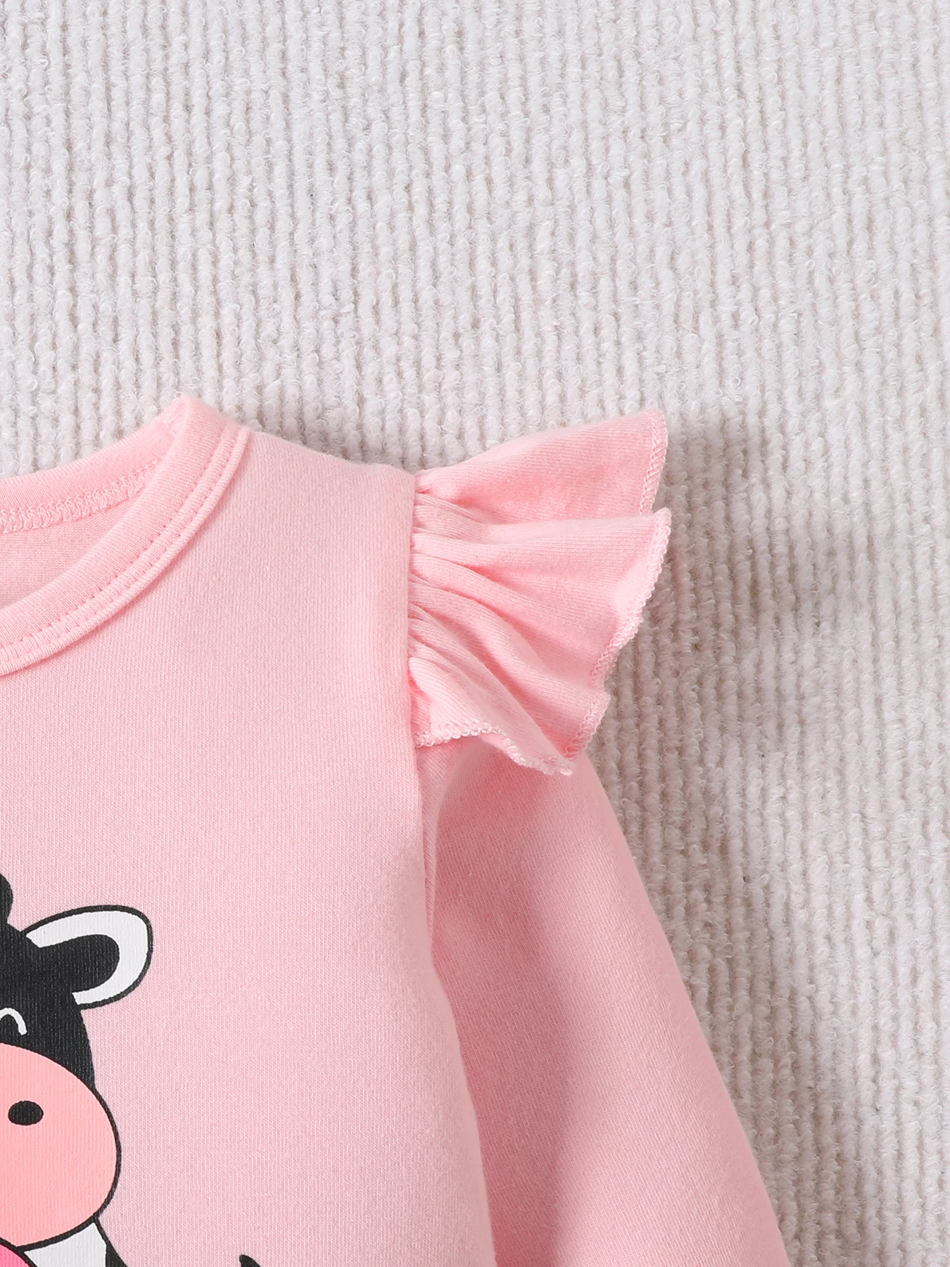 3Pcs Outfits Infant Newborn Baby Girl Spring Autumn Ribbed Solid Clothes Sets Ruffles Long Sleeve Bodysuits + Pants + Headband