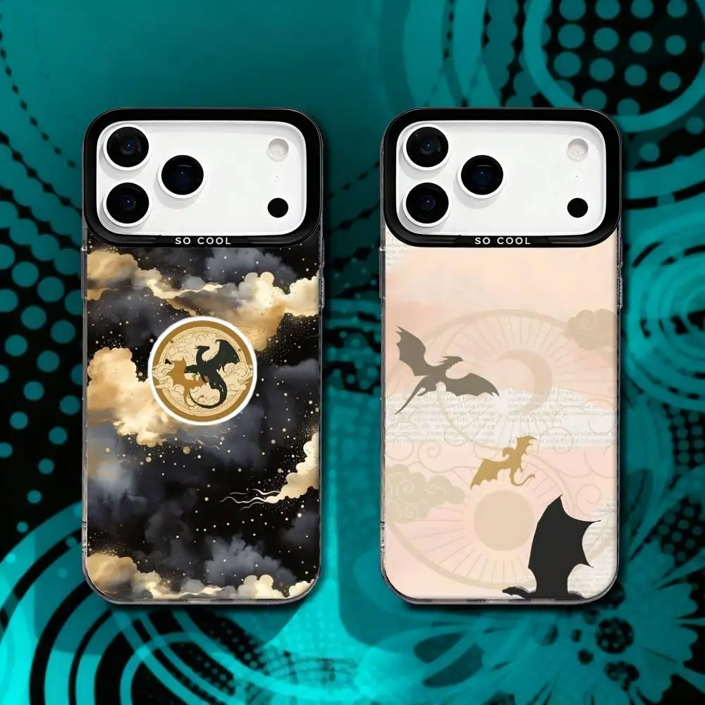 

Чехол для телефона F-Fourth W-Wing Dragons для iPhone 17,16,15,14,13,12,X,8,Pro,Max,Plus,SE4,Air,Mini Черный Матовый Прочный Жесткий