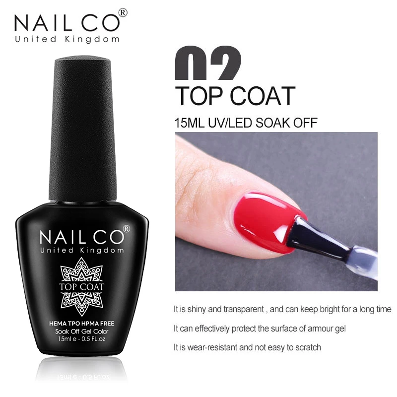 NAILCO – Gel de Base en caoutchouc Super fonctionnel 1 en 2, sans Hema/TPO, sans lingette, couche de finition et couche de Base, vernis Transparent UV LED, 15ml