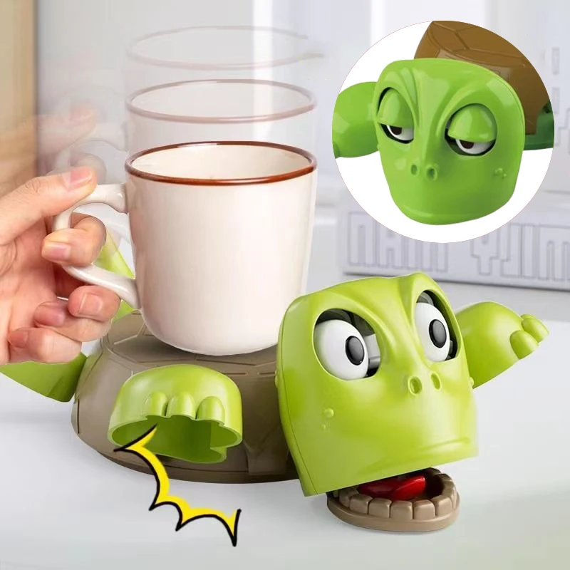 

Funny Turtle Coaster Interactive Expression Change Design Non-Slip Heat-Resistant Cup Mat Stress Relief Desktop Decor Prank Gift