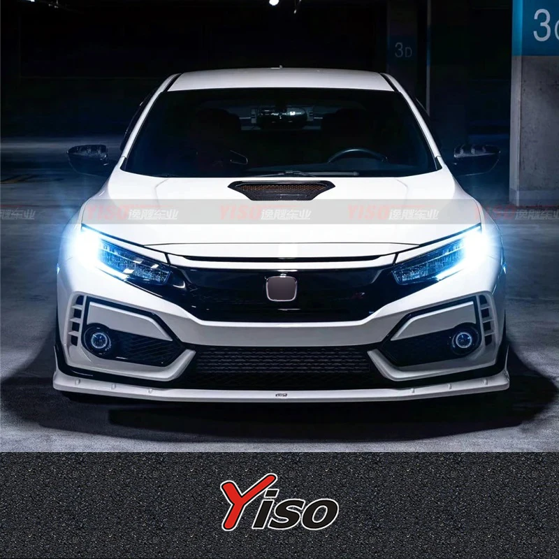 مناسبة لـ TypeR Civic FK8 Mugen Front Spoiler من ألياف الكربون المعدلة الشفة الأمامية Mugen