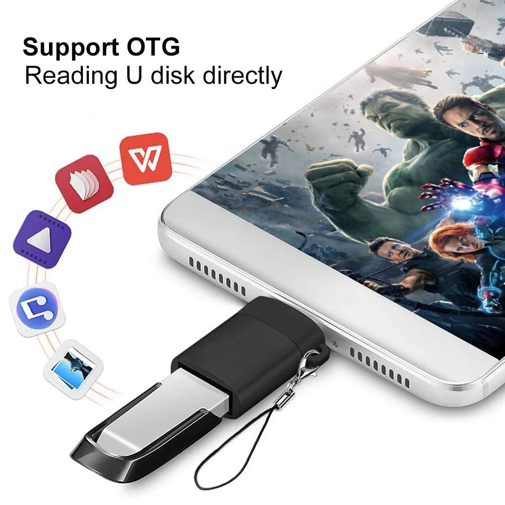 USB-C to USB-A OTG Adapter Type-C Male to USB 3.0 Female Converter Adapter for USB Flash Drives Keyboard Mouse Data Transfer