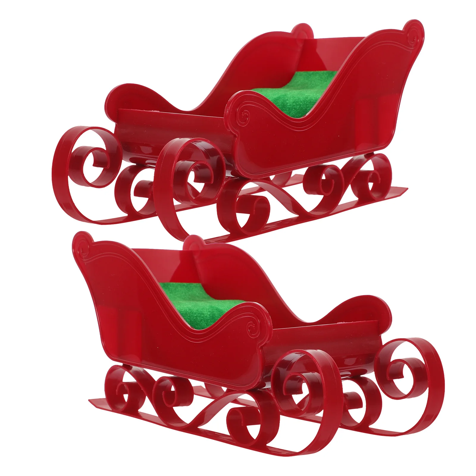 

2Pcs Decorative Sled Candy Holder for Christmas Table Holiday Sleigh Centerpiece Small Space Desktop Ornament Festive Display