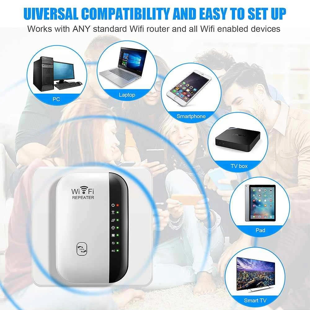 300Mbps WiFi Repeater WiFi Extender Amplifier WiFi Booster Wi Fi Signal 802.11N Long Range Wireless Wi-Fi Repeater for PC