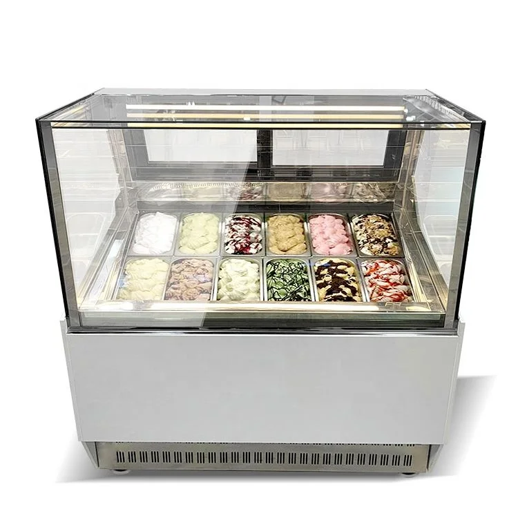 Italian single temperature ice cream display cabinet elegant ice cream hard frozen refrigerator price display