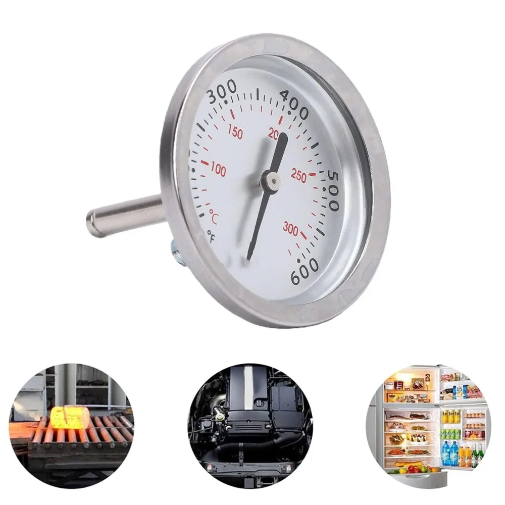Stainless Steel Stainless Steel Thermometer High Accuracy Center Mount Pointer Thermometer Compact Silver