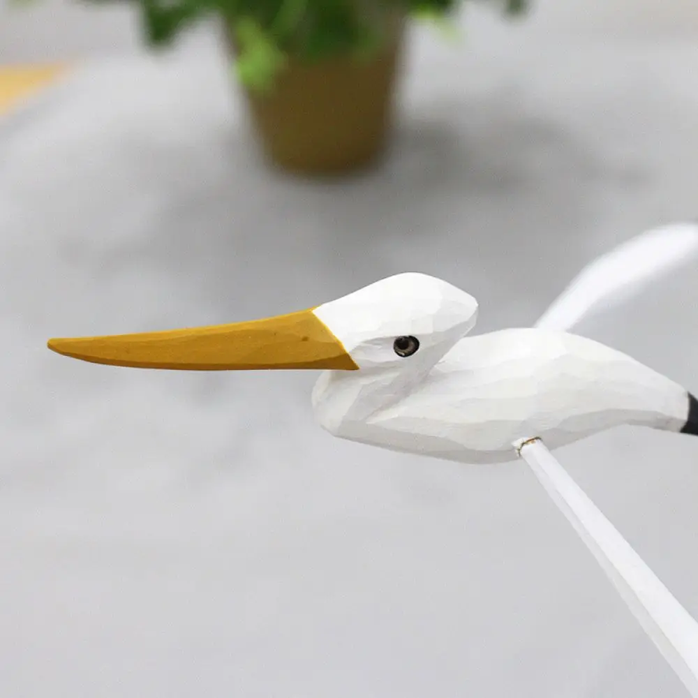 Elegant Seagull Balance Ornament Wood Art Statue Desktop Decor For For Qingmufan Home Office Tabletop Creative Craft Gift