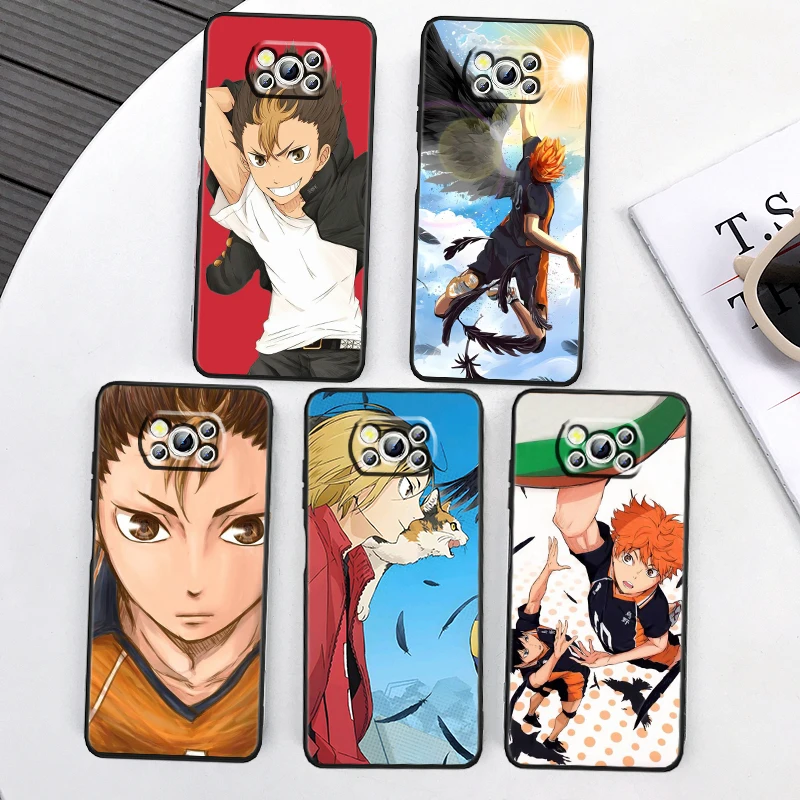 

Anime H-Haikyuu Cute Cool For Xiaomi Mi Poco F5 F4 F3 X6 X5 X4 X3 M6 M5 M5S M4 M3 C65 Pro GT NFC 5G Black Back Phone Case