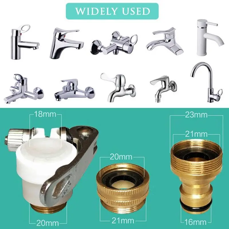 3-in-1 Brass Hose Tap Connector Set Universal Faucet Connector Washing Machine Faucet Water Gun Water Pipe Connection Accessory