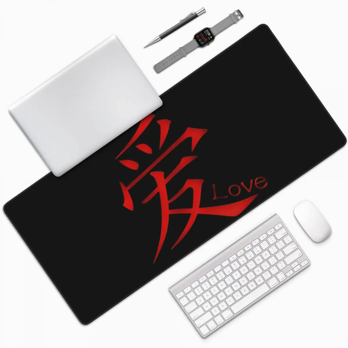 Chinese Character Love Large Mouse Pad Computer Keyboard Mouse Mat Gaming PC Laptop Desk Mat Office Accessories Table Mats