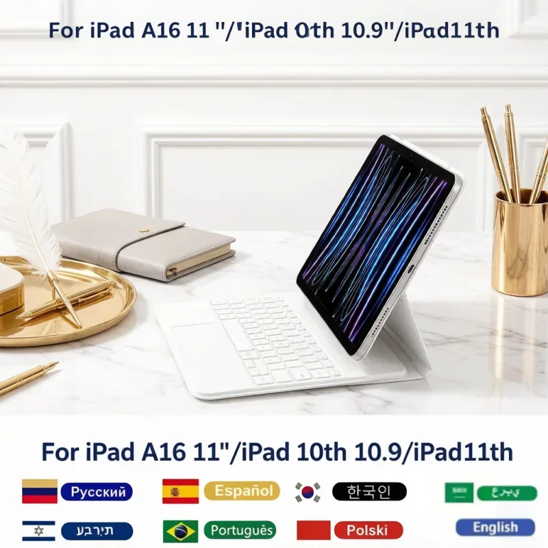 

Universal Smart Cover Backlit TouchPad Magic Keyboard for IPad A16 11 Inch 10th Gen 10.9 11th Gen