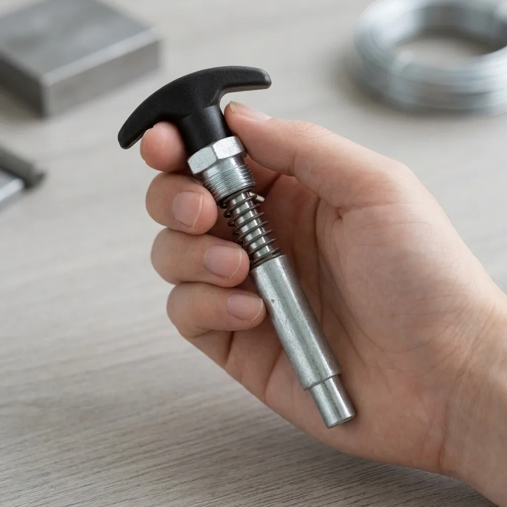 For Fitness Equipment T-shaped Screw Cap Elastic Handle Pin For Home Gym Metal Construction Easy Installation High Durability