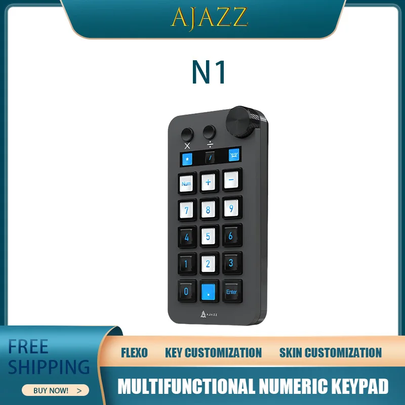 

Ajazz N1 Numeric Keypad Notebook Desktop Computer Desktop Helper Customization Multifunctional Panel Console Custom Programming