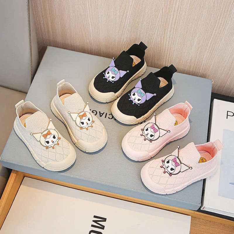 

Sanrios Child Casual Shoes Boy Girl Breathable Anti-Slip Soft Bottom One Kick Kids Shoes Netcloth Anti-Slip Children's Shoes
