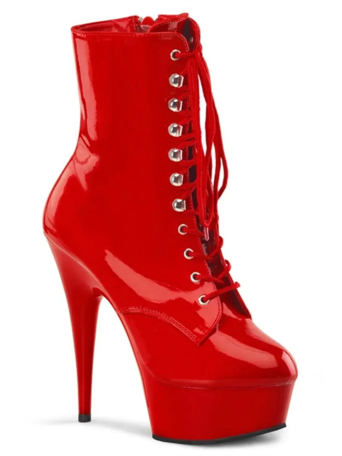 

20Cm super high heels, thin heels, sky-high lace-up, low boots for women