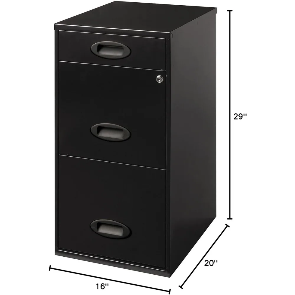 3-Drawer Organizer Vertical File Cabinet,with metal storage cabinet the metal construction durability Black