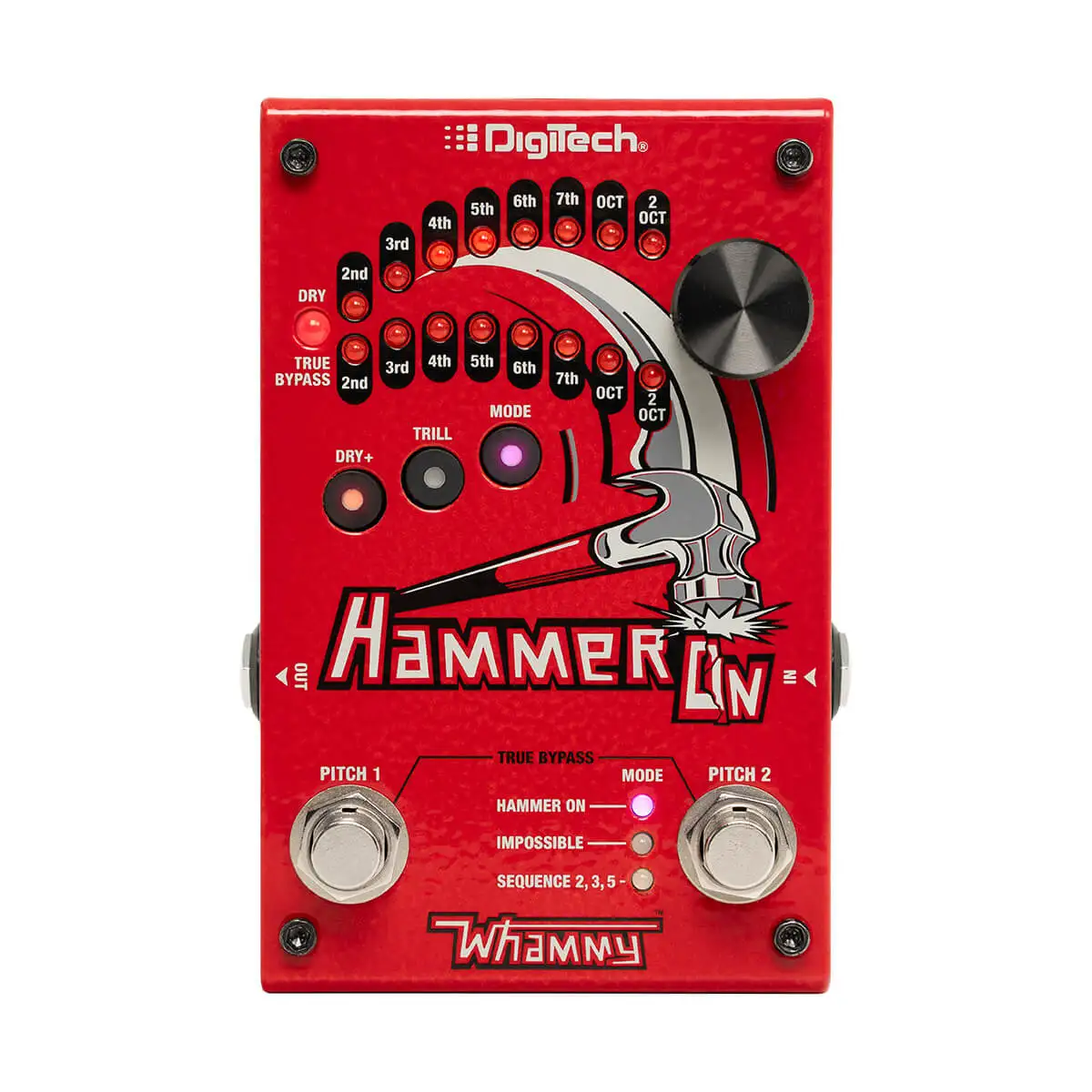 دواسة DIGITECH Hammer-On Whammy Style للجيتار والباس - Pitch Shift، Arpeggio، Detune، Harmony FX