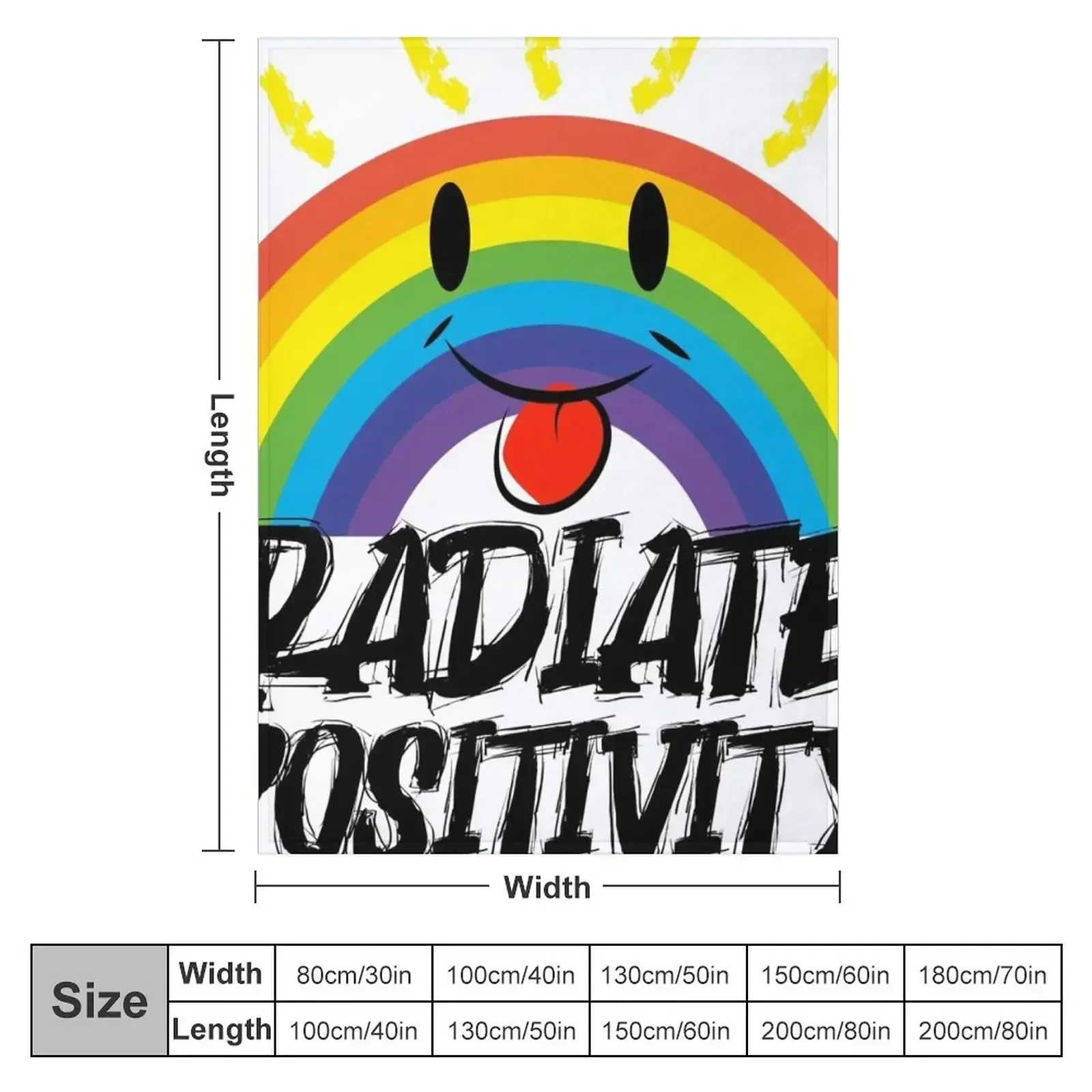 Radiate Positivity Throw Blanket couch cozy soft plush fuzzy picnic outdoor blanket