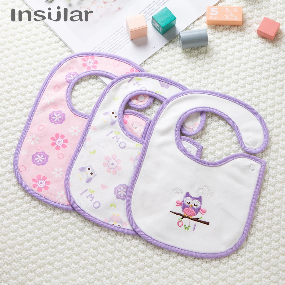 

INSULAR New Cute Baby Bibs Cartoon Printing Cotton Newborn Infant Girls And Boys Toddler Triangle Scarf Bandana Baby Burp Cloths