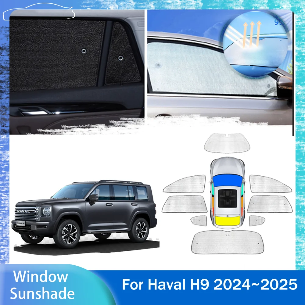 

Для Great Wall Haval H9 2024 ~ 2025 автомобильный солнцезащитный козырек для просветки бокового окна лобовое стекло солнцезащитный козырек УФ-защита аксессуары для зонтиков