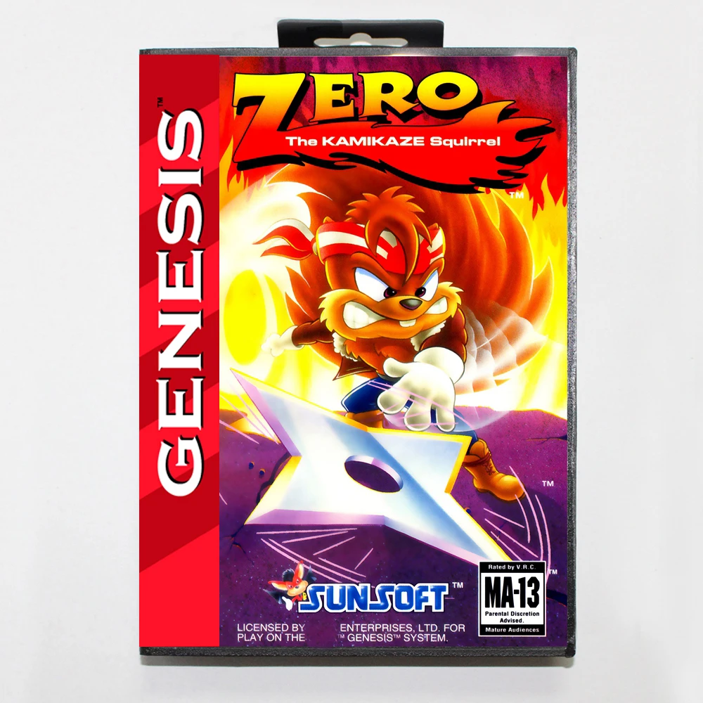 

Zero kamikaze squirrel MD Game Cartridge with USA Box for 16 Bit Sega Megadrive Genesis System