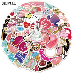 10/30/52PCS Valentine's Day Wedding Love Stickers Kawaii DIY For Kids Travel Luggage Guitar Skateboard Graffiti Sticker Decals