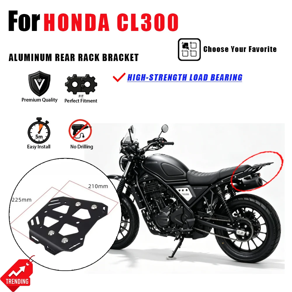

For Honda CL300 Motorcycle Rear Rack Aluminum Luggage Carrier Bracket Tail Shelf Accesorios Moto Portaequipajes CL300 Part